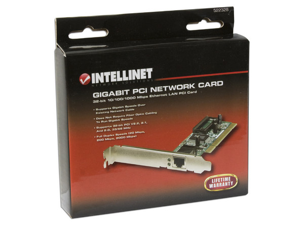 Tarjeta de Red INTELLINET Gigabit, 10/100/1000 Mbps, Ethernet, PCI.