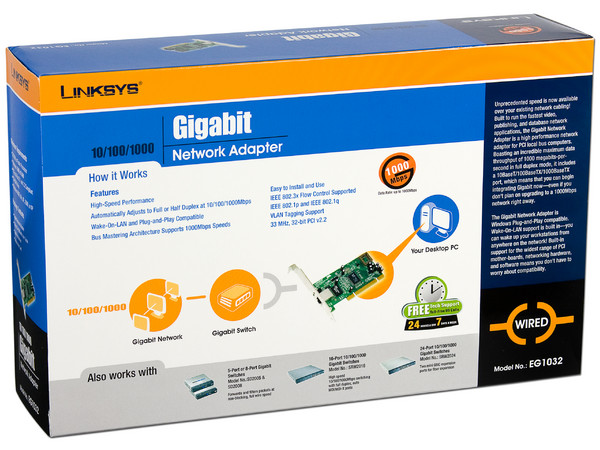 Tarjeta de Red Linksys Gigabit, 10/100/1000 Ethernet PCI.   