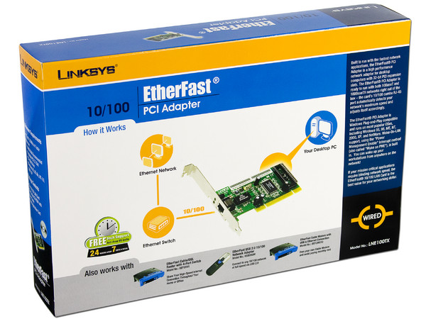 Tarjeta de Red Linksys, 10/100 Ethernet PCI.