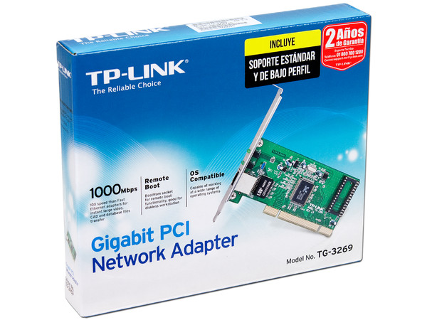 T. de Red TP-LINK Card de 10/100/1000 Mbps, PCI.
