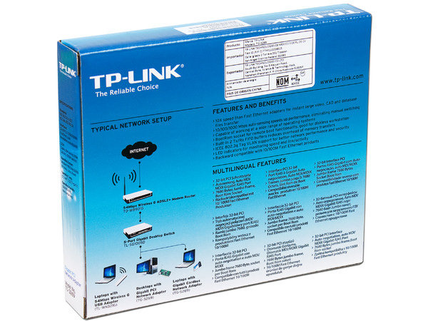 T. de Red TP-LINK Card de 10/100/1000 Mbps, PCI.