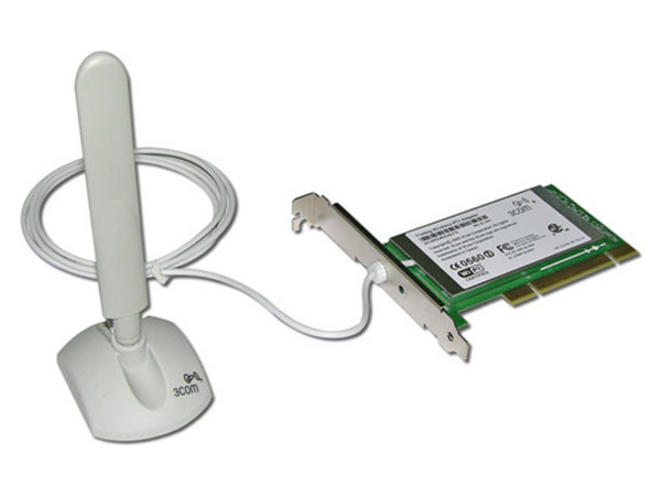 Tarjeta de Red 3COM PCI, Inalámbrica 11 y 54 Mbps (802.11a y 802.11b 802.11g).