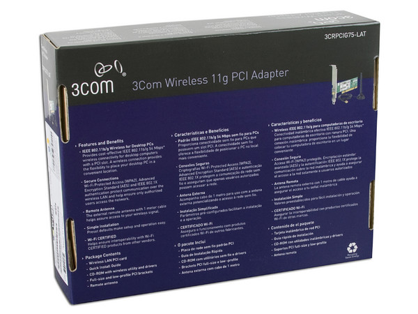 Tarjeta de Red 3COM Inalámbrica para PC, IEEE 802.11b y 802.11g, Interfase PCI