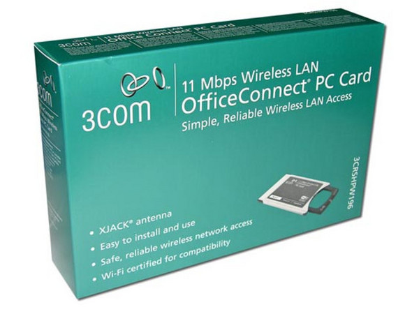 Tarjeta de Red 3Com OfficeConnect Inalámbrica de 11Mbps. Tipo de Conector: Type II 16-bit PC.