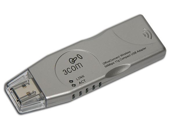 Adaptador 3Com USB Compact OfficeConnect Wireless 54Mbps 11g