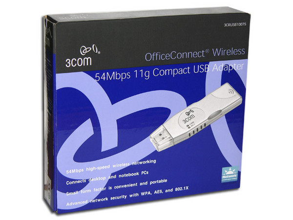 Adaptador 3Com USB Compact OfficeConnect Wireless 54Mbps 11g