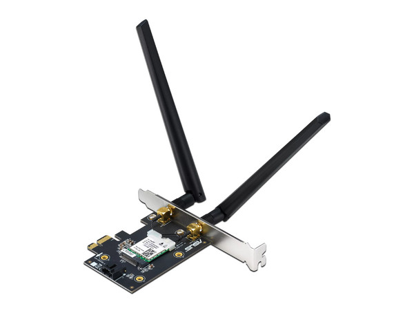 Tarjeta de Red Inalámbrica Asus PCE-AX1800, Bluetooth 5.2, Wi-Fi 6 (802.11ax), Doble banda 2.4GHz y 5GHz, Color Negro.