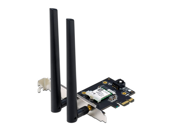 Tarjeta de Red Inalámbrica Asus PCE-AX1800, Bluetooth 5.2, Wi-Fi 6 (802.11ax), Doble banda 2.4GHz y 5GHz, Color Negro.