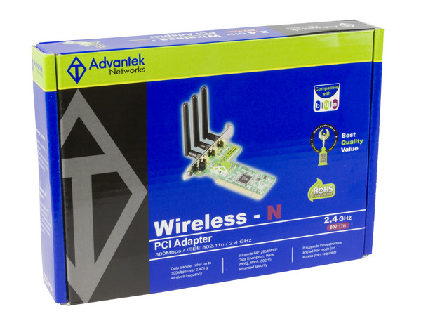Tarjeta de Red Advantek Networks de 3 Antenas, IEEE 802.11n draft 2.0 /IEEE 802.11b/g, 300Mbps en modo 11n, PCI