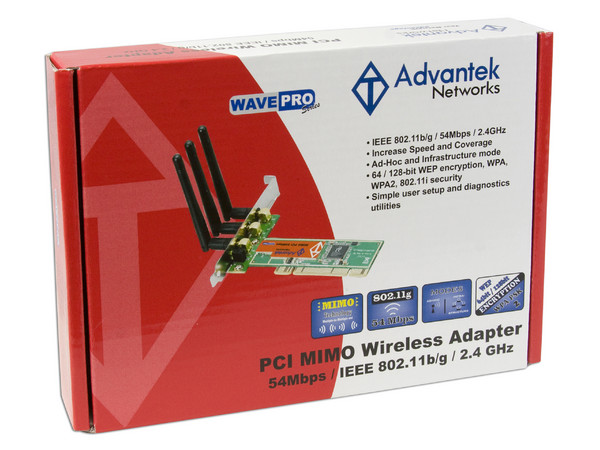 Tarjeta de Red Advantek Networks WavePro de 3 Antenas, Inalámbrica MIMO IEEE 802.11b/g, 54Mbps, PCI