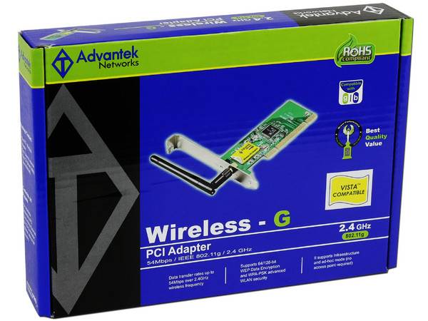 Tarjeta de Red Advantek, Inalámbrica IEEE 802.11b/g, 54Mbps, PCI