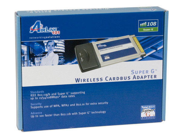 Tarjeta AirLink 101 Super G Cardbus Inalámbrica hasta 108Mbp IEEE 802.11g/b