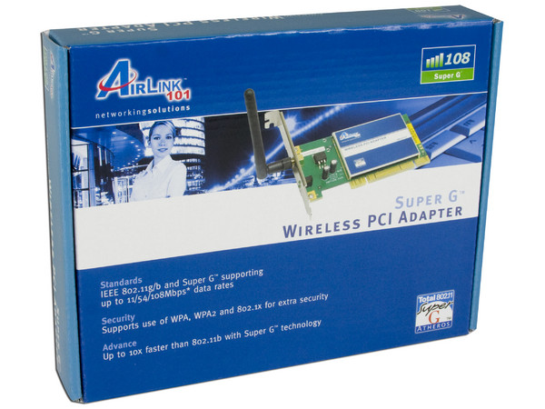 Tarjeta de Red AirLink 101 Super G Inalámbrica IEEE 802.11g/b, Atheros Super G 108Mbps, PCI