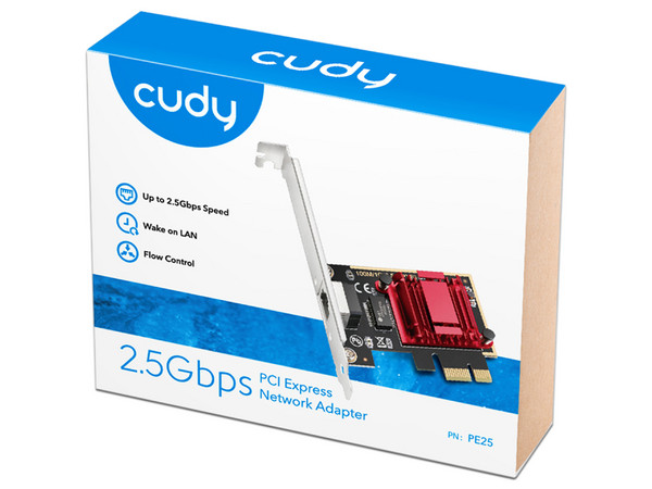Tarjeta de Red Cudy PE25, Hasta 2500 Mbit/s, PCI Express.