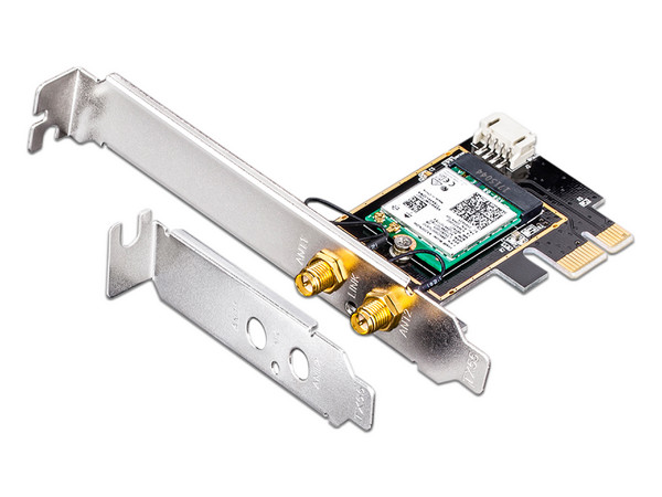 Tarjeta de Red Cudy WE3000S, De Triple banda 2.4 GHz 5.0 GHz y 6Ghz, Wireless AX (Wi-Fi 6E), Hasta 2400 Mbit/s, Bluetooth 5.2, PCI Express.