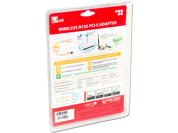 Tarjeta de Red Inalámbrica Encore 150N, PCI-E.