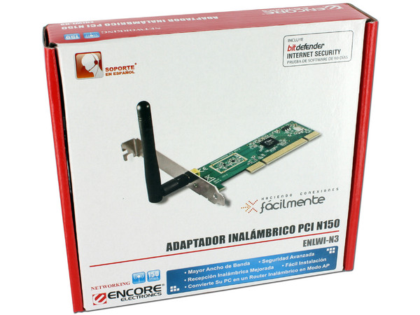 Tarjeta de Red Inalámbrica Encore N150, PCI.