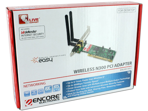 Tarjeta de Red Inalámbrica Encore N300, PCI.