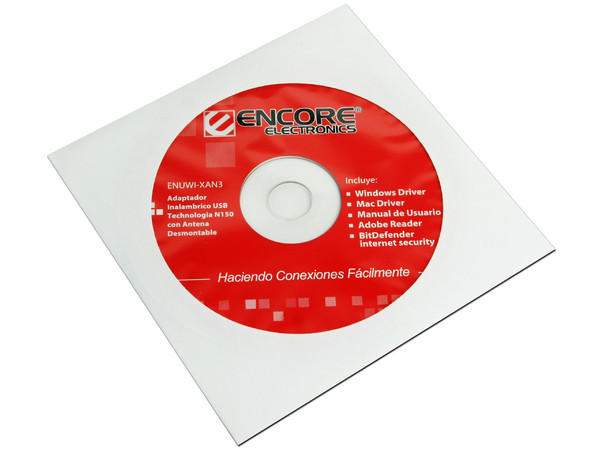 Adaptador Encore ENUWI-XAN3 USB 802.11b/g/n hasta 150Mbps, incluye antena desmontable 