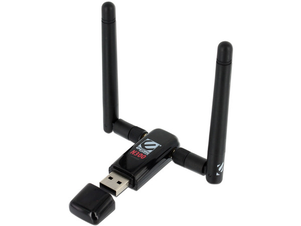 Adaptador Inalámbrico USB Encore N300 con 2 Antenas.