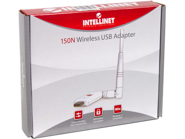 Adaptador Inalámbrico USB Intellinet 150N, con Antena Amplificadora.