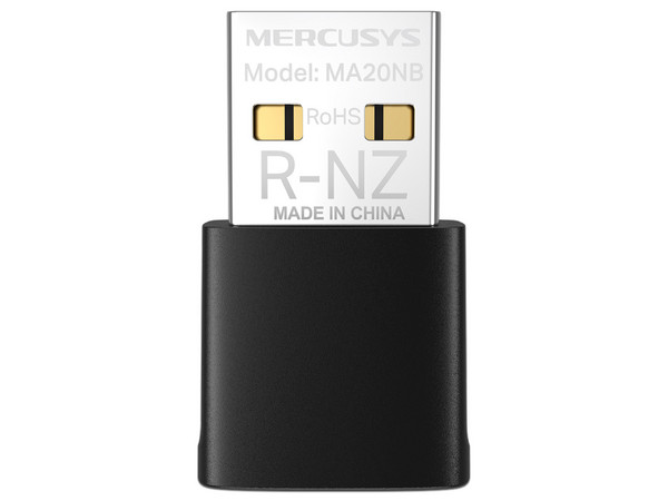 Adaptador USB Wi-Fi Mercusys MA20NB, AC650 Nano, Doble Banda, Wi-Fi 5, 433 Mbps, Bluetooth 5.3. Color Negro.