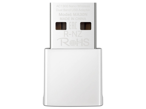 Nano Adaptador Inalámbrico Mercusys MA30N, De Doble Banda (2.4 y 5GHz), Wireless AC (Wi-Fi 5), hasta 867 Mbps, USB, Color Blanco.