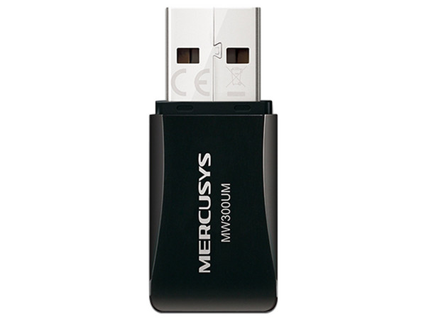 Adaptador Inalámbrico USB Mercusys MW300UM, Wireless N (Wi-Fi 4), hasta 300 Mbps, USB. Color Negro.