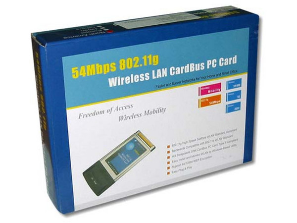 T. de Red, Inalambrica de 54Mbps, para Laptop, PCMCIA