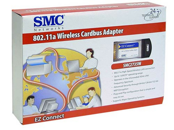 Tarjeta de Red SMC Inalambrica de 11/22/54/72Mbps, CardBus