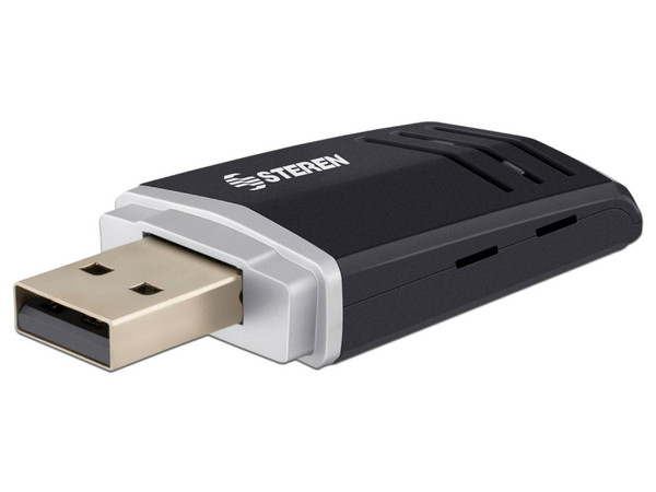 Adaptador de Red Steren COM-843, USB 2.0, Wi-Fi 802.11b/g/n, 2.4GHz. Color Negro.