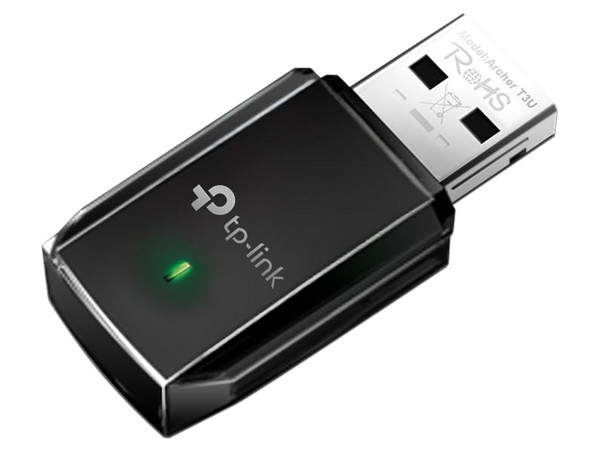 Mini Adaptador Inalámbrico USB TP-Link Archer T3U AC1300 de doble banda, Wireless AC (Wi-Fi 5), hasta, USB 3.0, Color Negro.