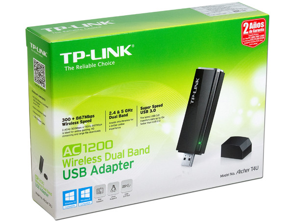 Adaptador Inalámbrico USB TP-Link Archer T4U AC1300 de doble banda, Wireless AC (Wi-Fi 5), hasta 1300mbps, USB 3.0.