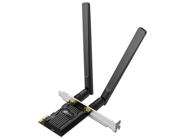 Adaptador Inalámbrico TP-LinkArcher TX10E, Doble Banda, Wireless AX900 (Wi-Fi 6), Hasta 887Mbps, PCI Express. Color Negro.