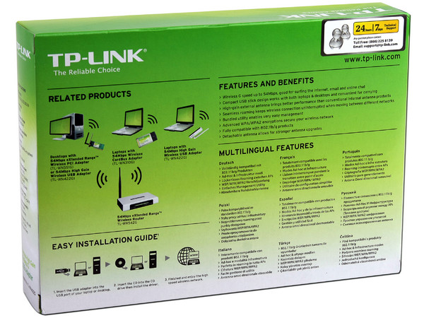 Adaptador USB TP-LINK  Wireless G, 54Mbps.