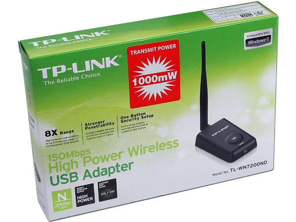 Adaptador Inalámbrico USB TP-LINK High Power, 150 Mbps.