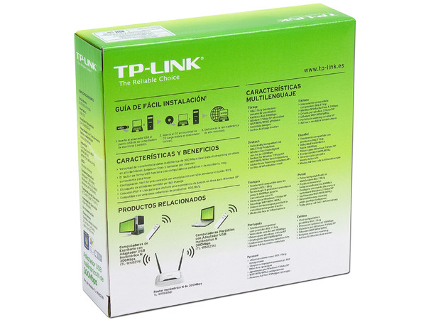 Adaptador USB TP-LINK Wireless N, hasta 300Mbps.