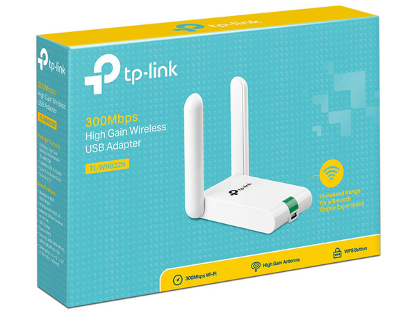 Adaptador USB TP-Link High Gain Wireless N, hasta 300 Mbps.