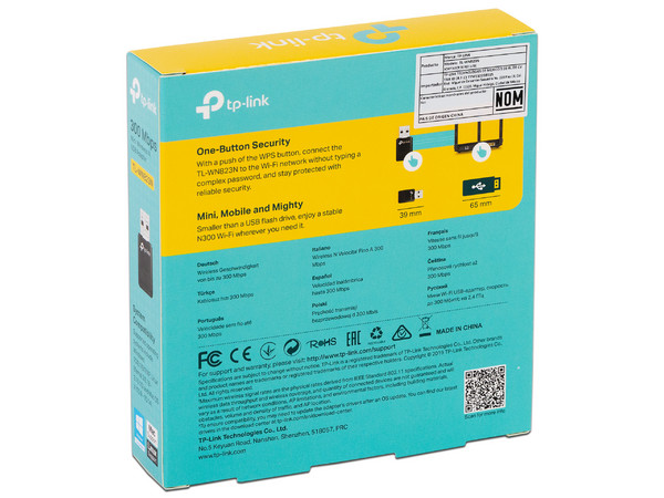 Mini Adaptador inalámbrico USB TP-Link TL-WN823N, Wireless N (Wi-Fi 4), hasta 300 Mbps, USB.