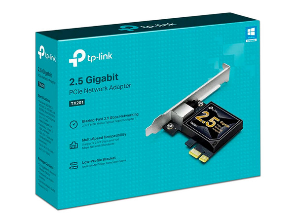 Adaptador de red TP-Link TX201 con puerto RJ-45 Gigabit / Megabit de hasta 2.5Gbps, hasta 300Mbps, PCI Express 3.0 x4.
