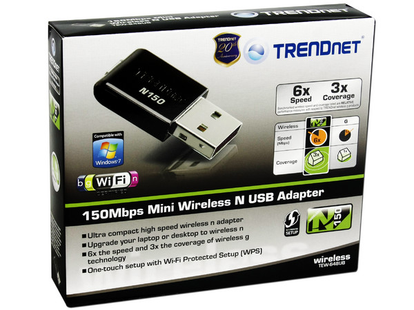 Mini Adaptador USB TRENDnet Wireless N, hasta 150Mbps