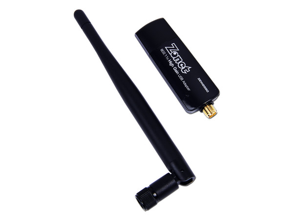 Adaptador Inalámbrico Zonet USB 802.11n con Antena Amplificadora.