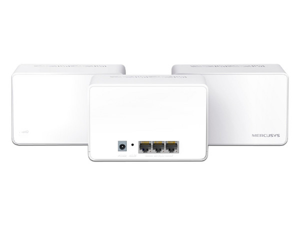Sistema de Wi-Fi en Malla Mercusys HALO H80X3 AX3000 WiFi, de Doble banda, 2.4GHz y 5GHz, Wireles AX (Wi-Fi 6), Hasta 3000 Mbps, cubre hasta 650Mts (Pack de 3 Piezas).