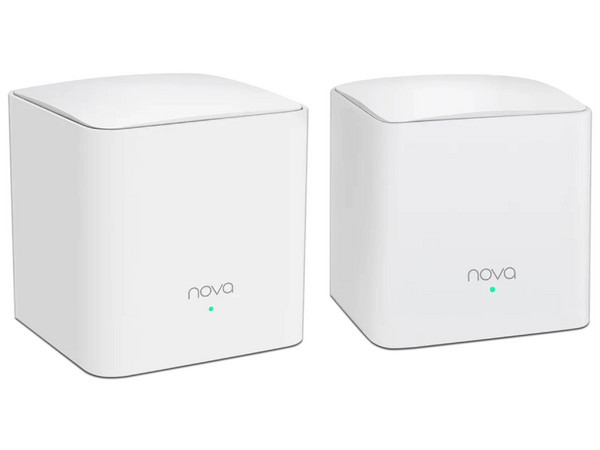 Router Mesh Tenda MW5G, Sistema de Malla Wi-Fi 5, Velocidad 300+867 Mbps, Doble Banda 2.4/5GHz, Tecnología MU-MIMO, 2 Unidades con 2 Puertos Gigabit.