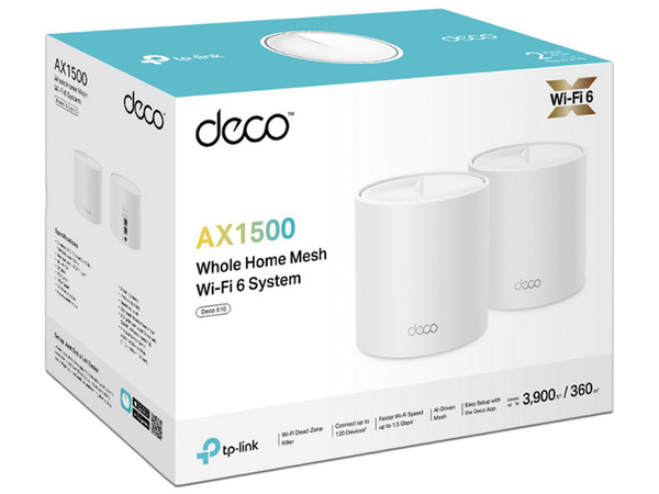 Sistema de Wi-Fi en Malla TP-Link Archer AX10 de doble banda, Wireless AX (Wi-Fi 6), hasta 1201Mbps, LAN Gigabit. (Paquete de 2)