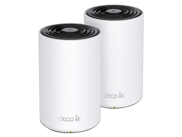 Sistema de Wi-Fi en Malla TP-Link Deco XE75 de Triple Banda, Wireless AX (Wi-Fi 6E), hasta 5400 Mbps, (2 Piezas). Color Blanco.