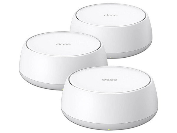Sistema Deco BE22 (3 piezas) TP-Link Mesh Wi-Fi 7, BE3600 5GHz 2882 y 2.4GHz 688 Mbps, 2 Puertos RJ-45, Color Blanco.