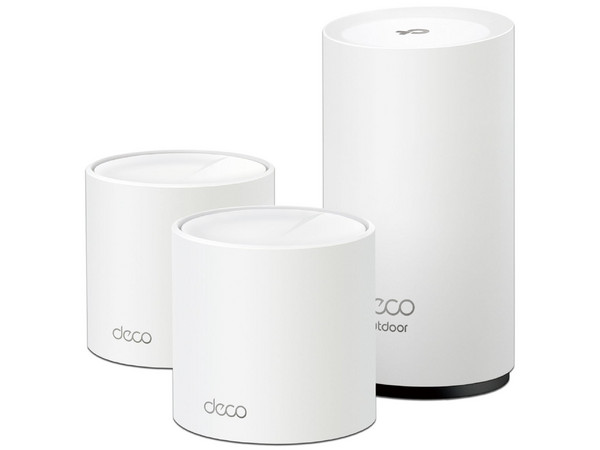 Sistema Wi-Fi 6 Mesh TP-Link Deco WM9000, AX3000, Uso Interior y Exterior, 3 Piezas (2 WM9000 + 1 WM9000-Outdoor), Color Blanco.