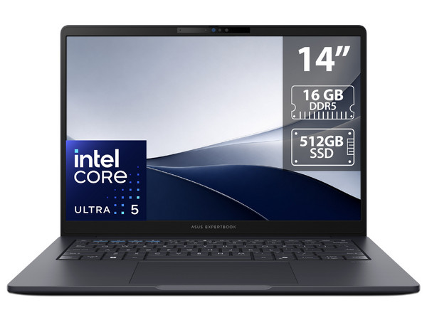 Laptop ASUS ExpertBook B3406CCA: 
Procesador Intel Core Ultra 5 225H (hasta 4.9 GHz), 
Memoria de 16GB DDR5, 
SSD de 512GB, 
Pantalla de 14