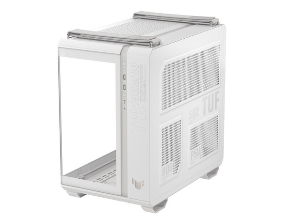 Gabinete ASUS TUF Gaming Case GT 502 Horizon, Mid Tower, ATX, Panel de Cristal Templado, No Incluye Fuente de Poder. Color Blanco.